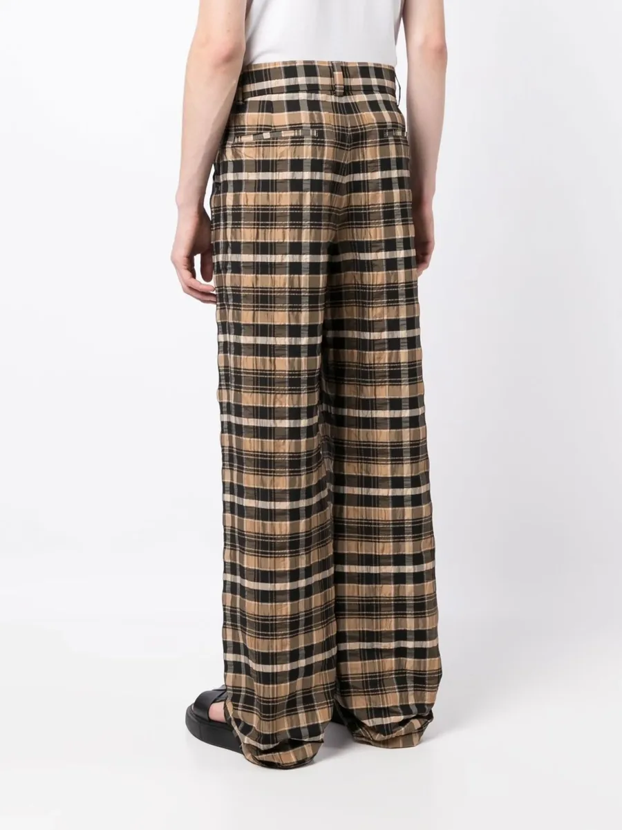 check-print straight-leg trousers 8