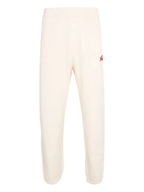 embroidered fleece track pants