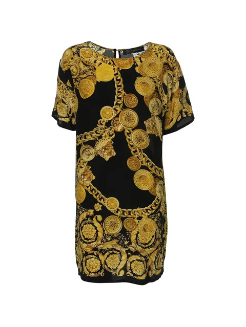 Baroque chain-print top
