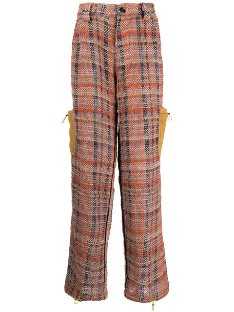 whipstitch straight-leg trousers