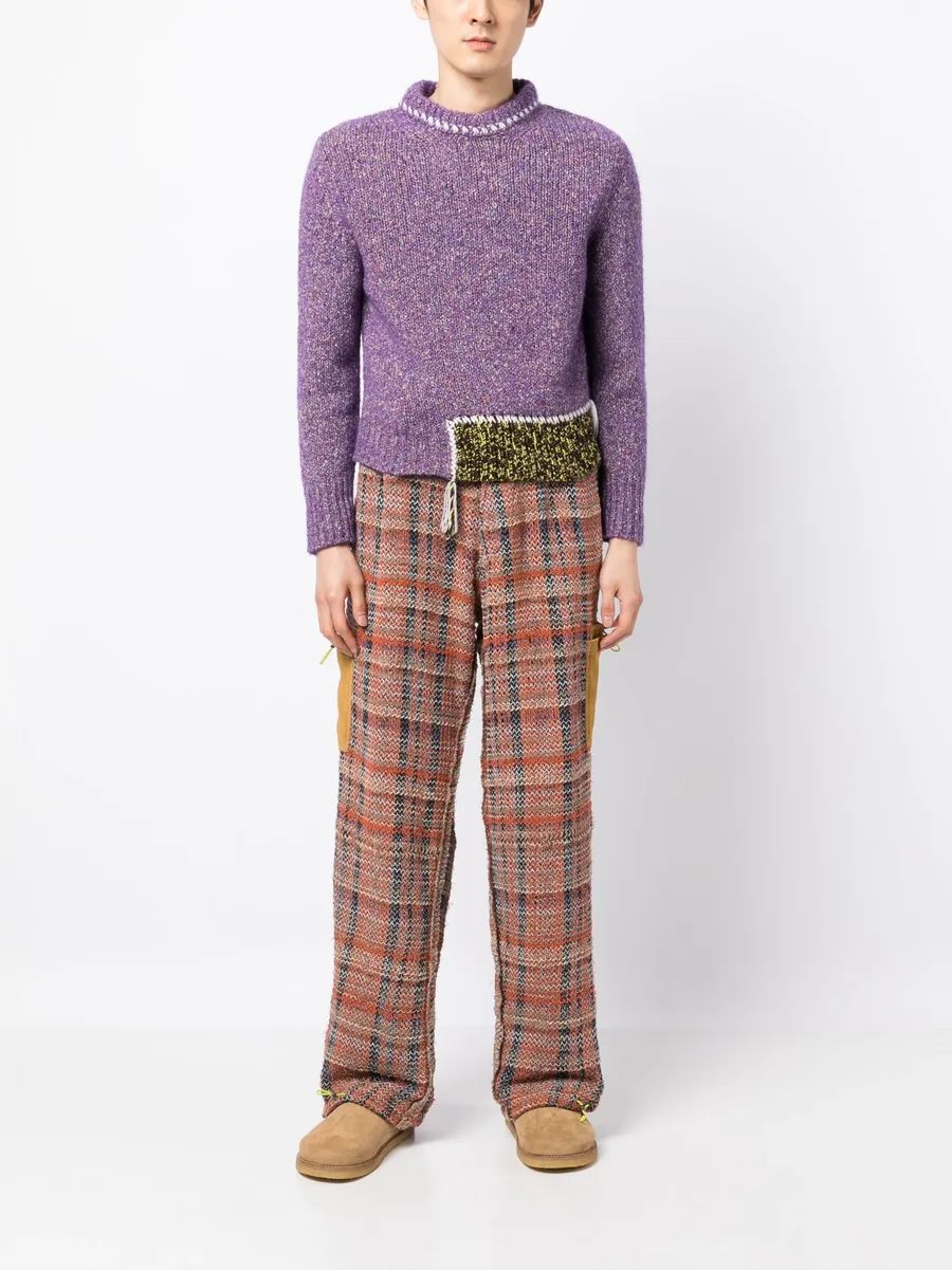 whipstitch straight-leg trousers 4