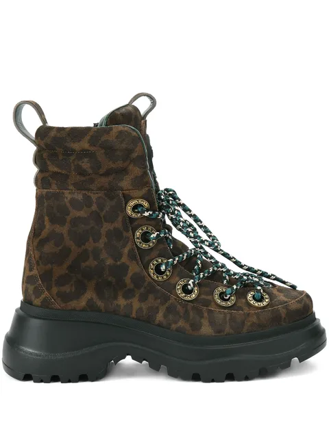 Kensington crystal-embellished leopard boots