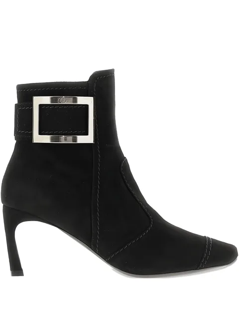 70mm Stivaletti buckle-detail suede boots