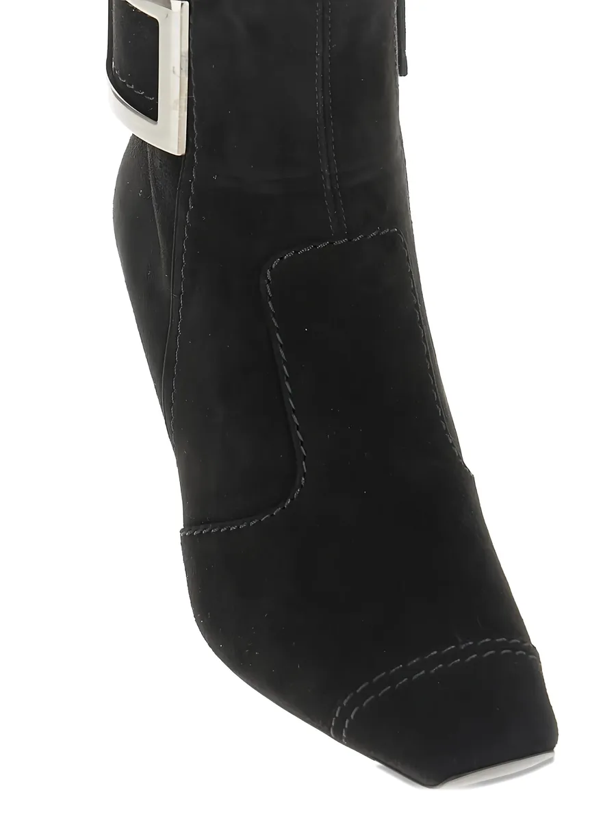 70mm Stivaletti buckle-detail suede boots 4