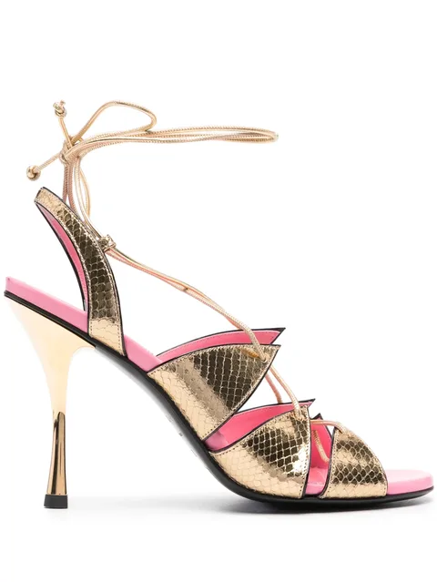 Evening 100mm cut-out leather sandals