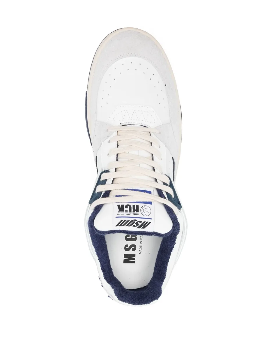 colour-block panelled leather sneakers 8