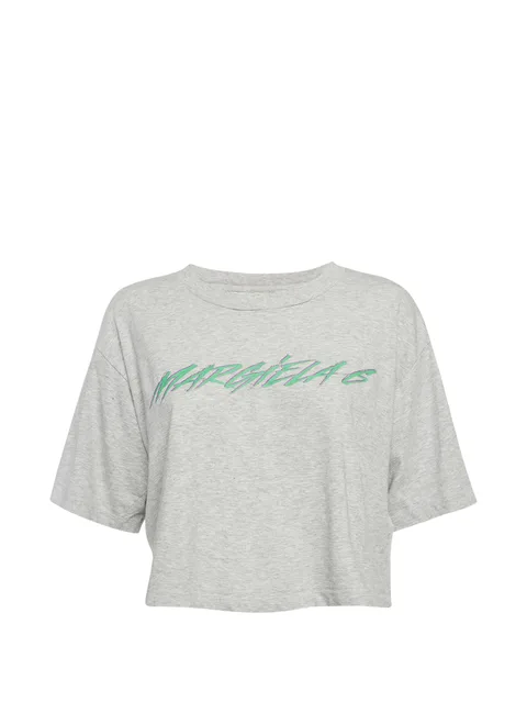 printed cropped T-shirt