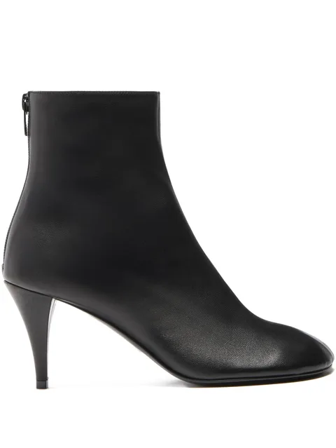 Glove leather ankle boots