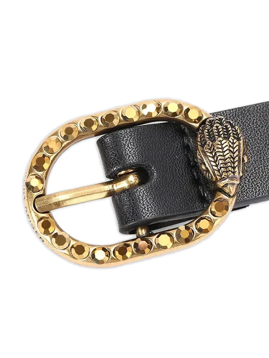 Mayfair 18 crystal-embellished leather belt 4