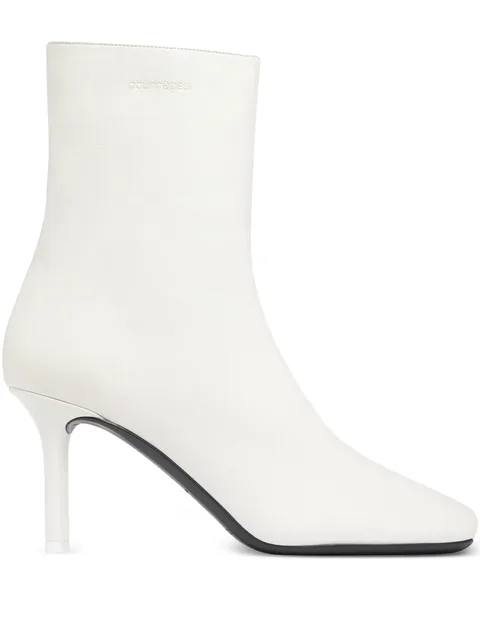 square-toe leather ankle boots