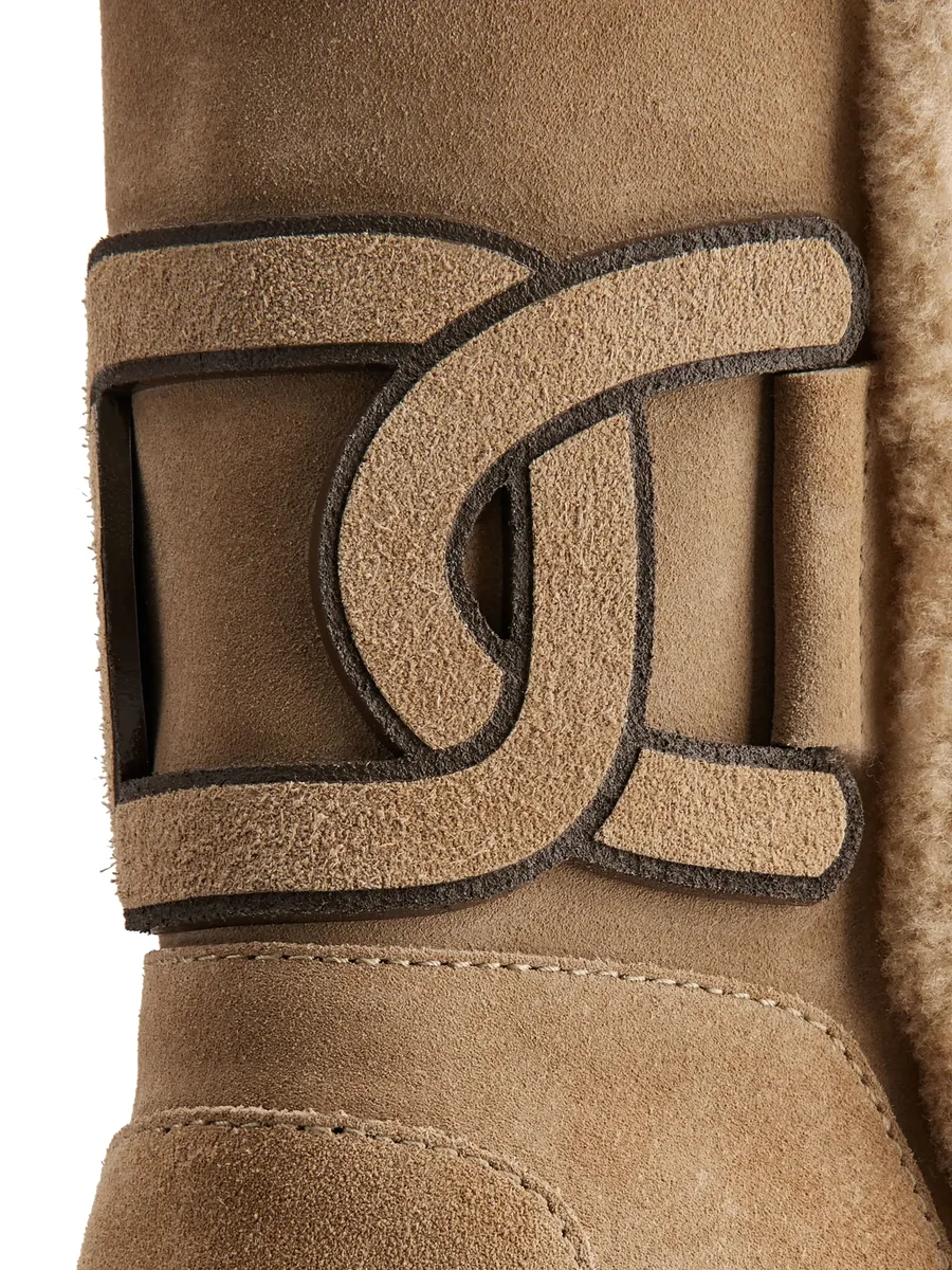 logo-patch suede boots 10