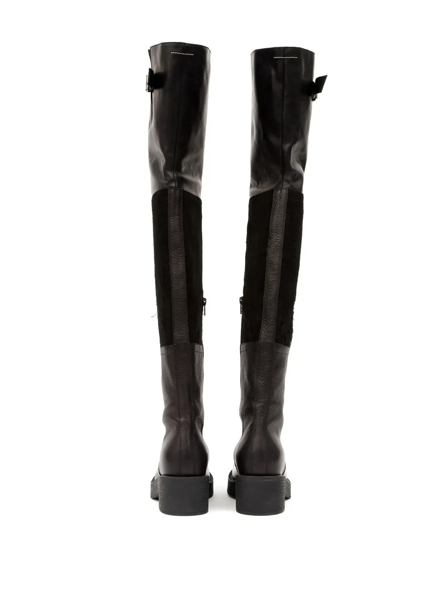 panelled buckled leather boots 5