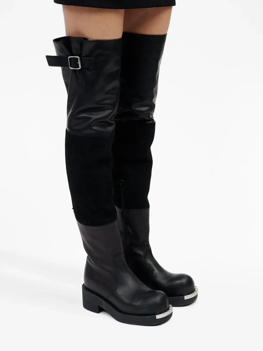 panelled buckled leather boots 11