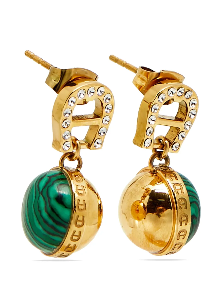 crystal-embellished logo earrings 3