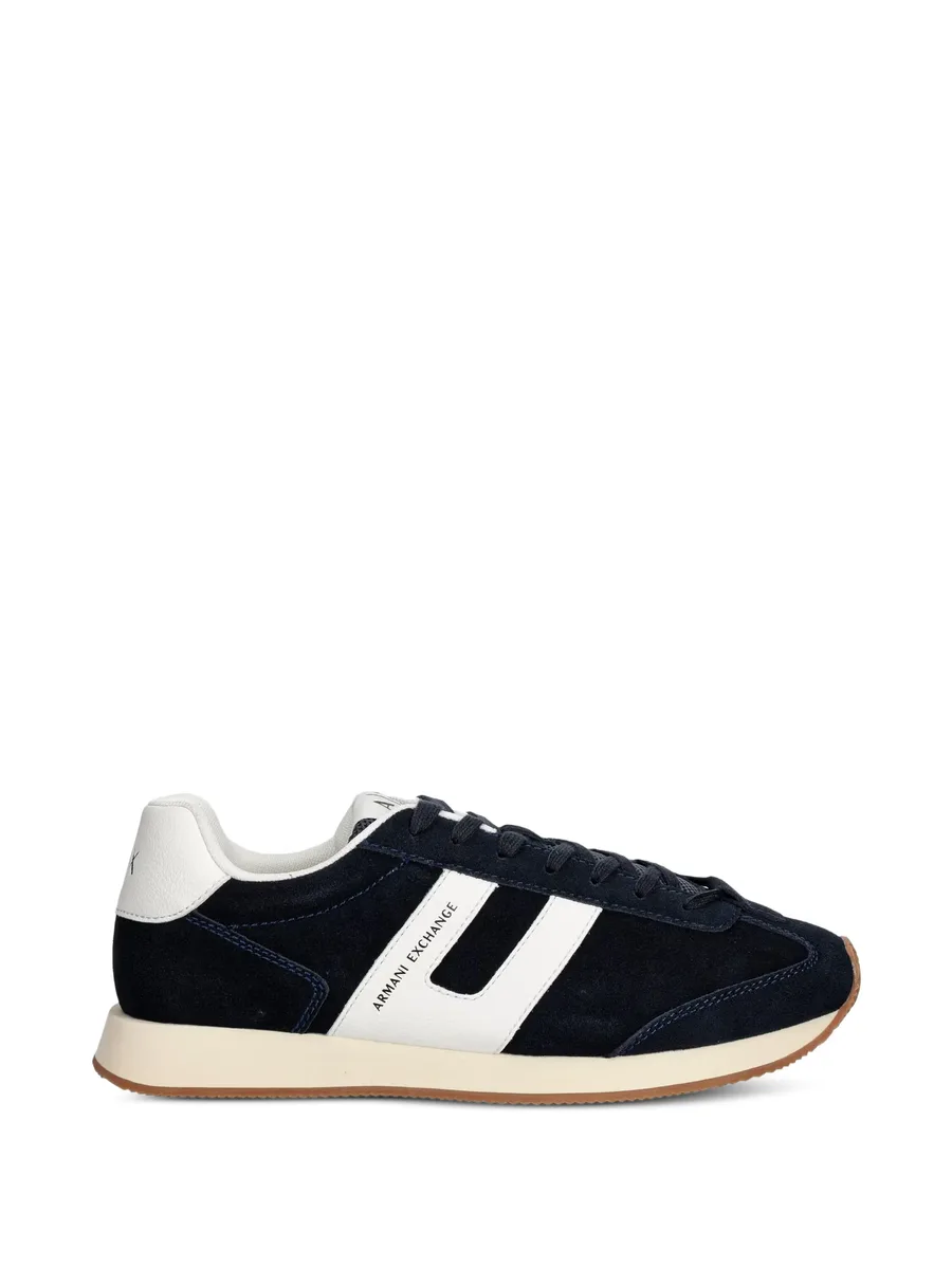 logo-print panelled sneakers 1