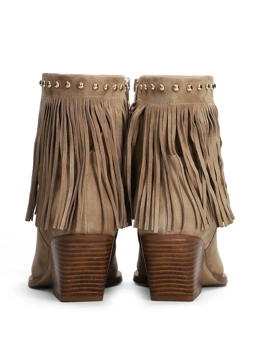 fringed studded ankle boots 6