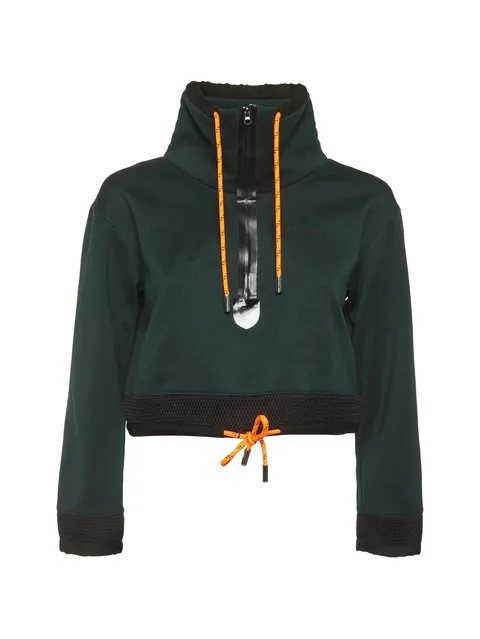cropped jersey hoodie
