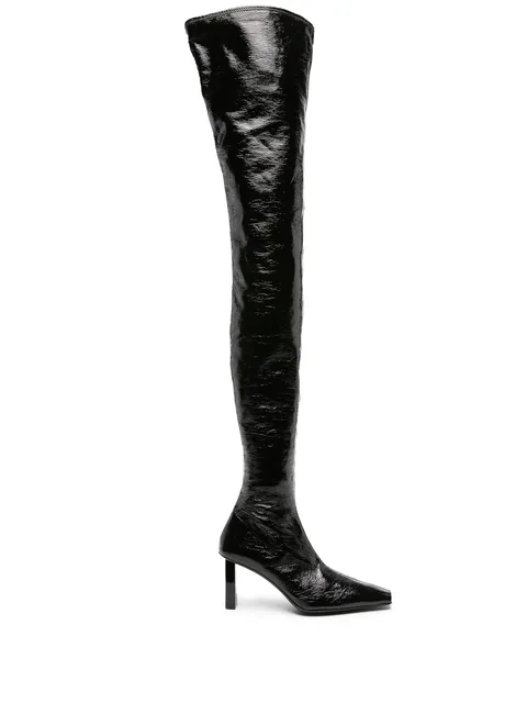 85mm high-shine thigh-length boots