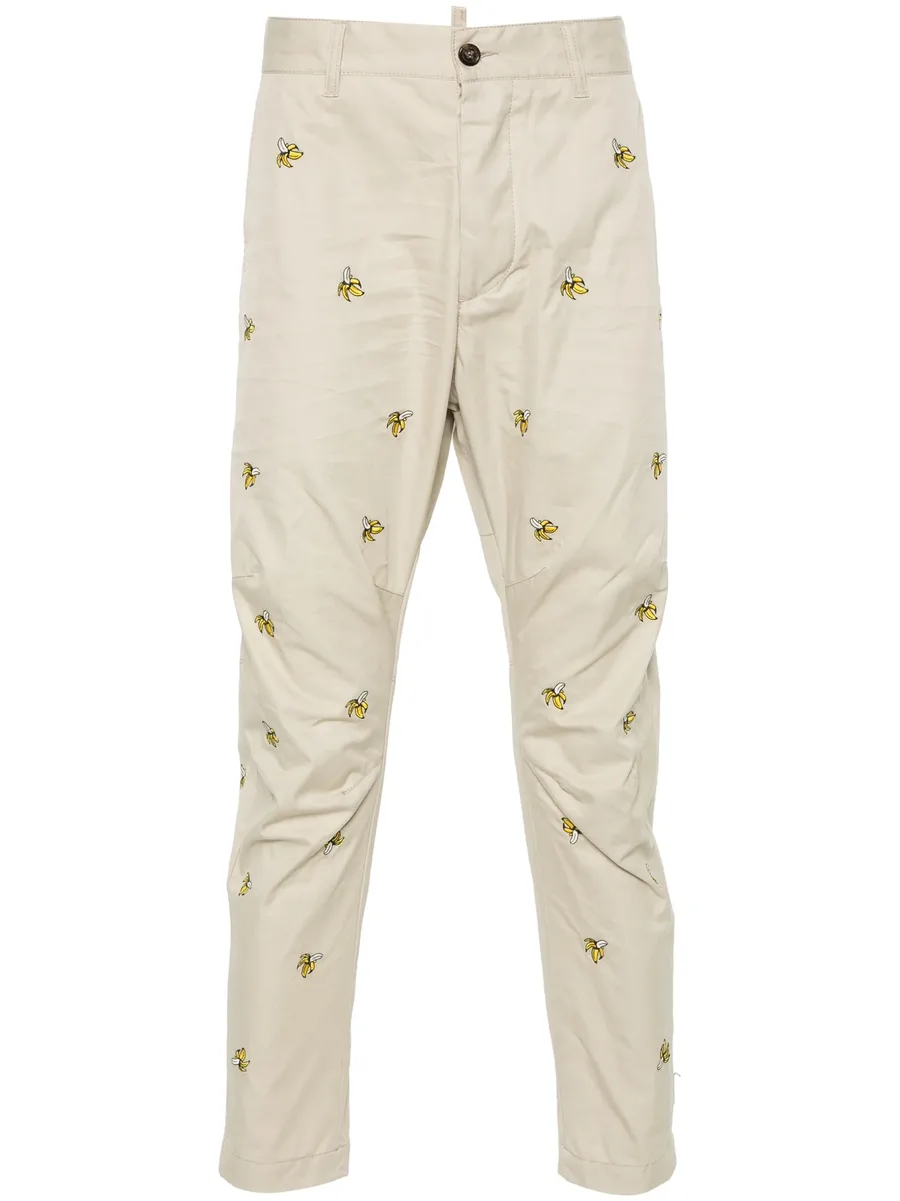Embroidered Fruits chino pants 2