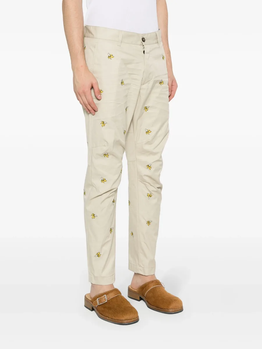 Embroidered Fruits chino pants 5