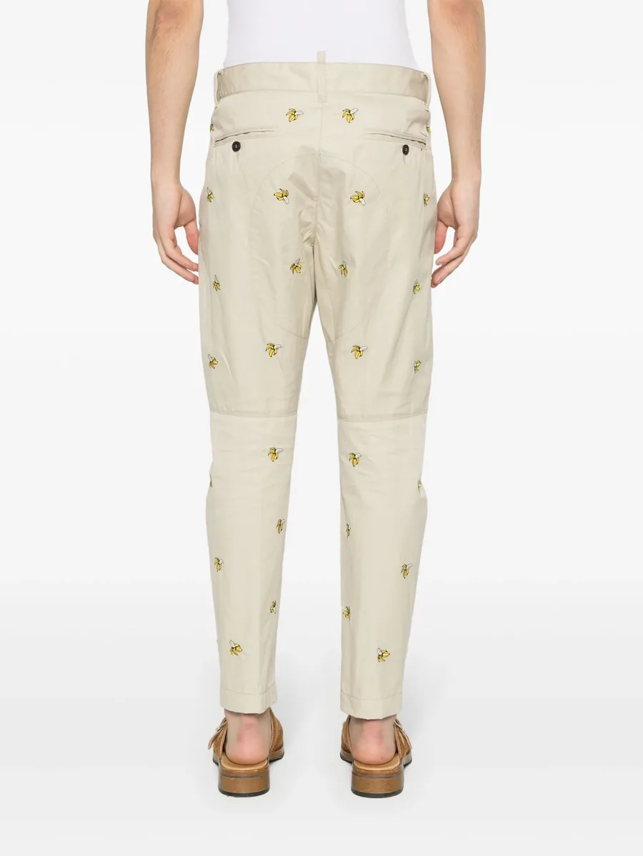Embroidered Fruits chino pants 8