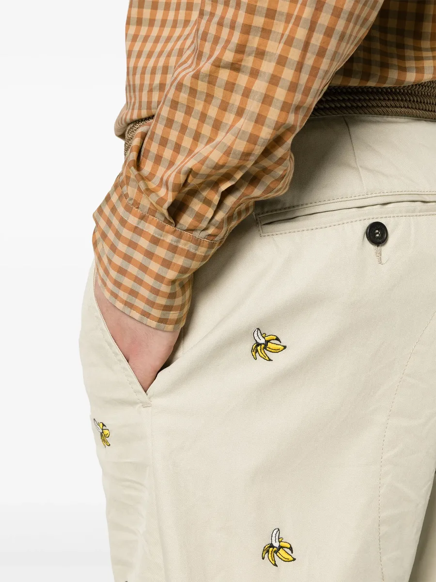 Embroidered Fruits chino pants 9