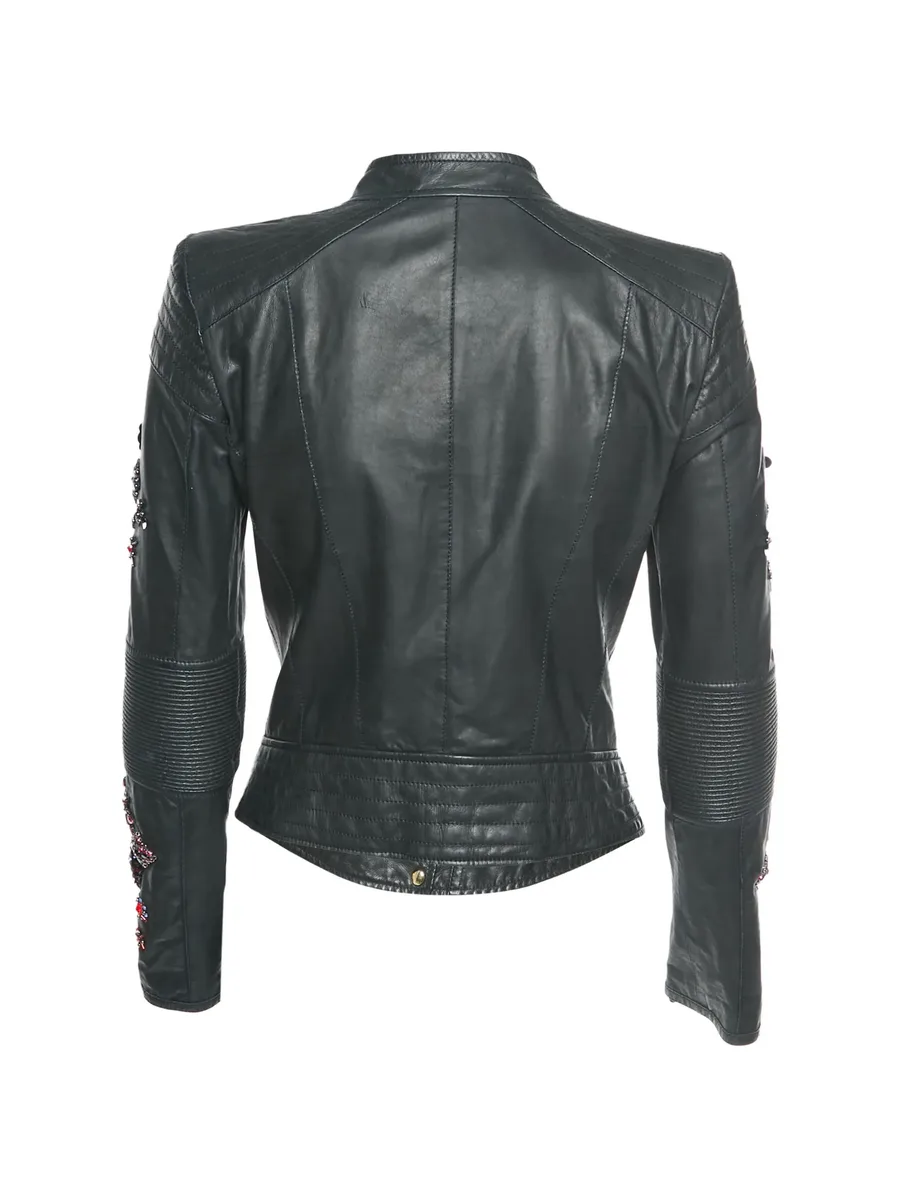 декорированная байкерская куртка 4