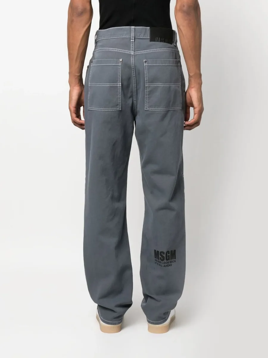 logo-print straight-leg trousers 8