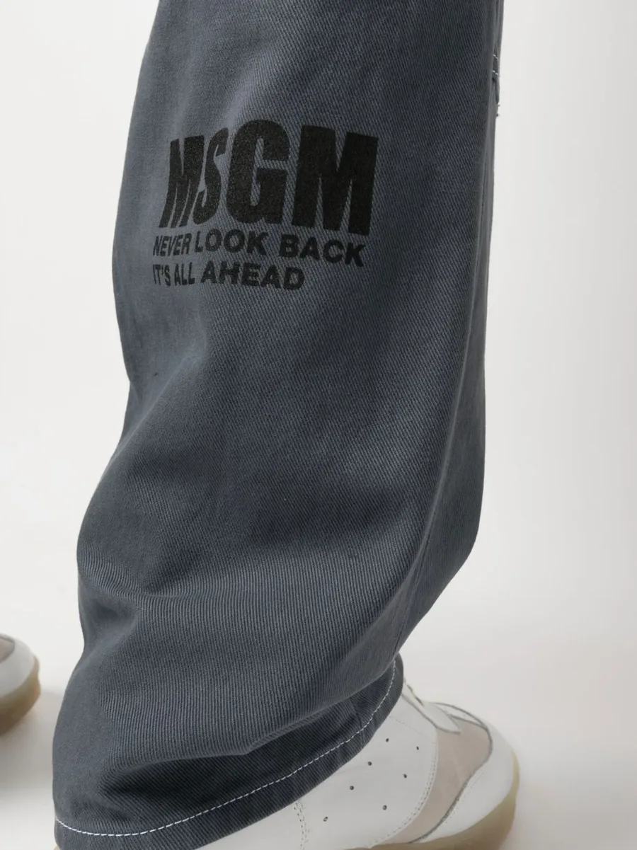 logo-print straight-leg trousers 9