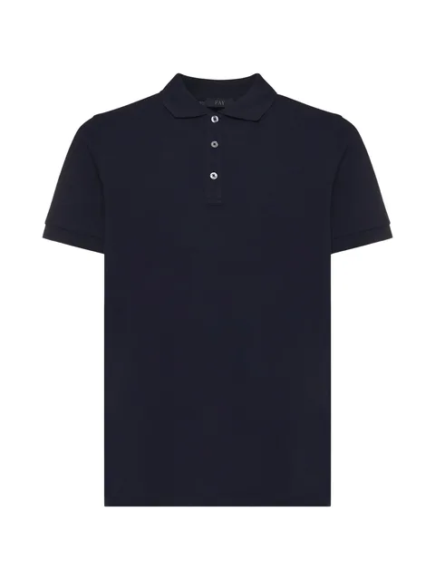 blue polo shirt