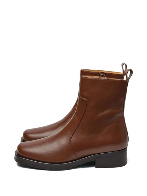 square leather boots