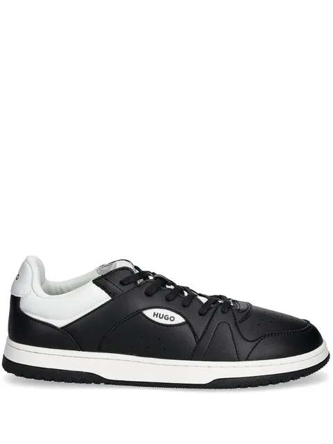 faux-leather sneakers