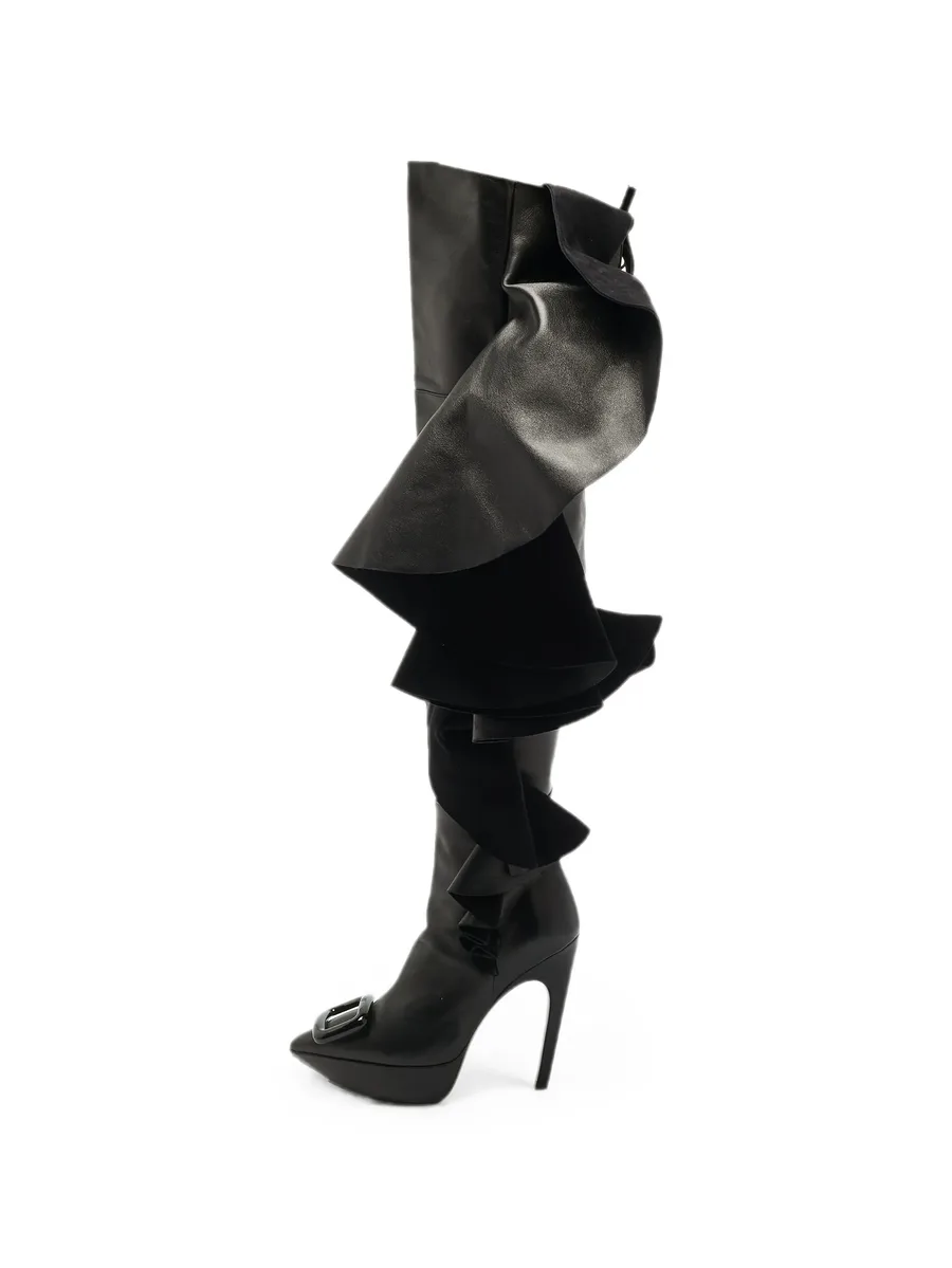 Viv Choc ruffled boots 1