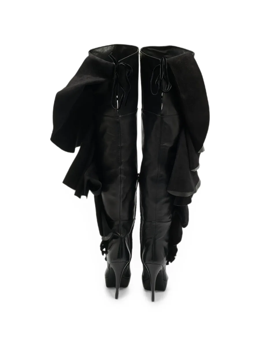 Viv Choc ruffled boots 10