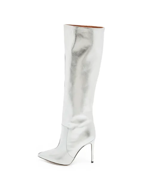 knee-length leather boots