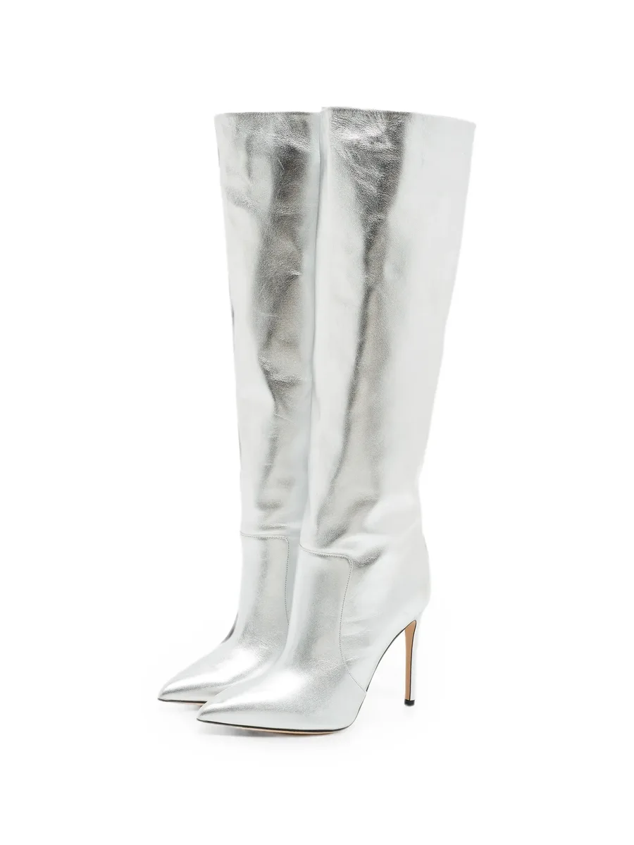 knee-length leather boots 6