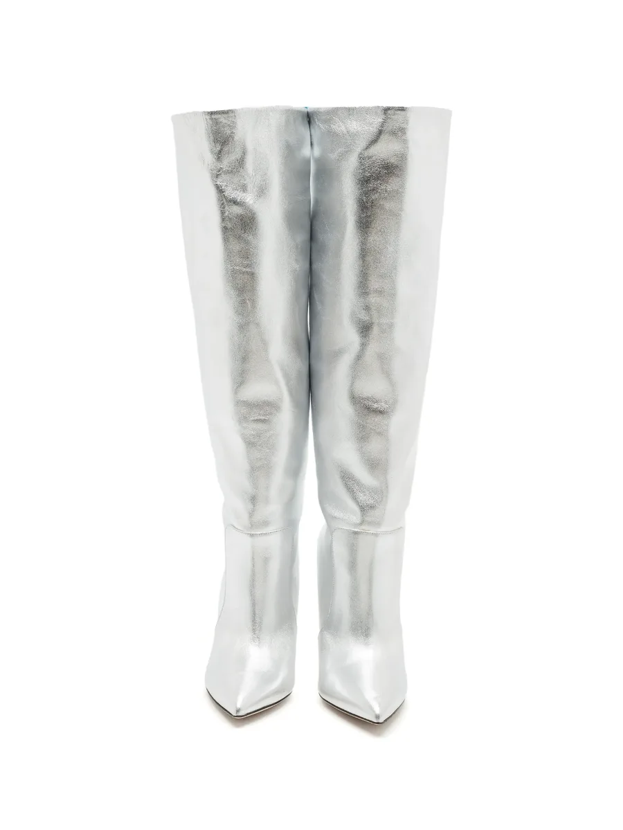 knee-length leather boots 7