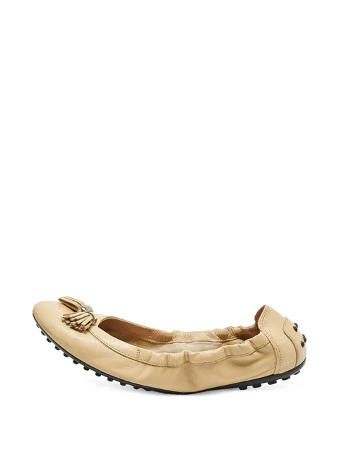 scrunch tassel ballet flats