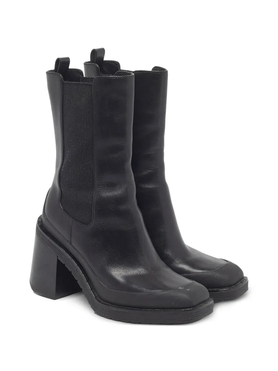 leather heel boots 8