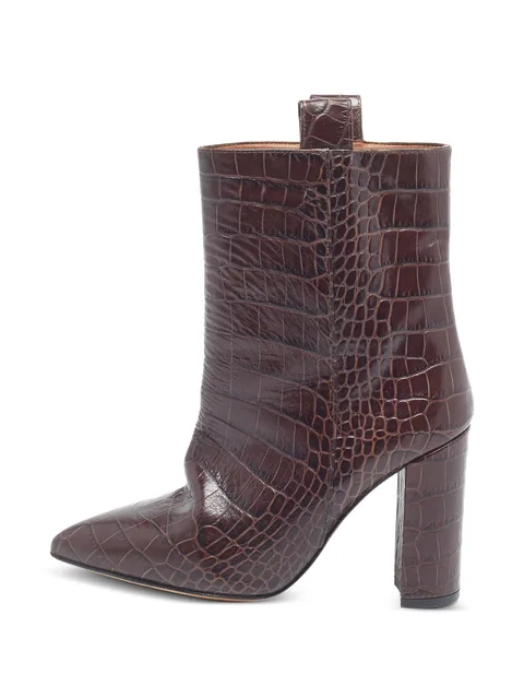 croc-embossed ankle boots