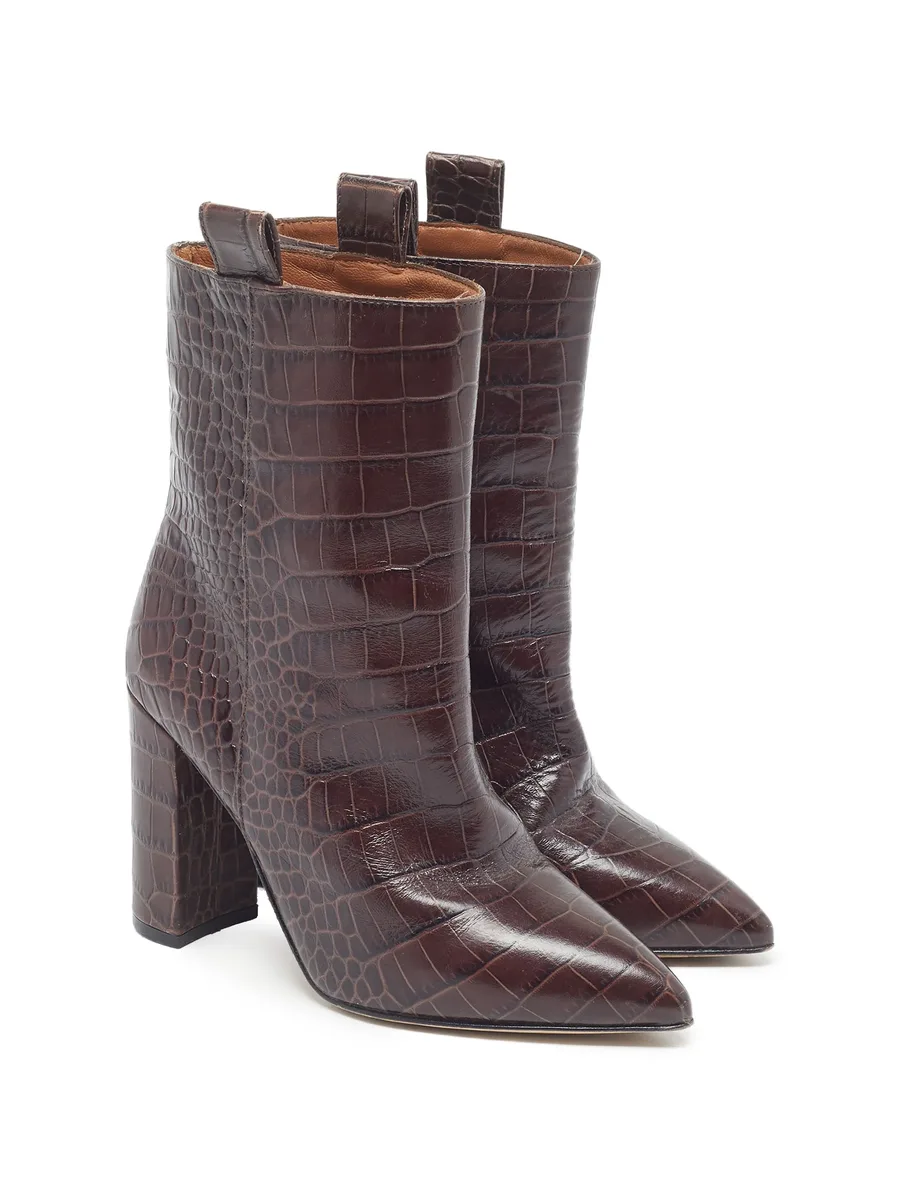 croc-embossed ankle boots 9
