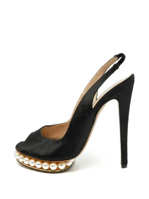 faux-pearl platform sandals