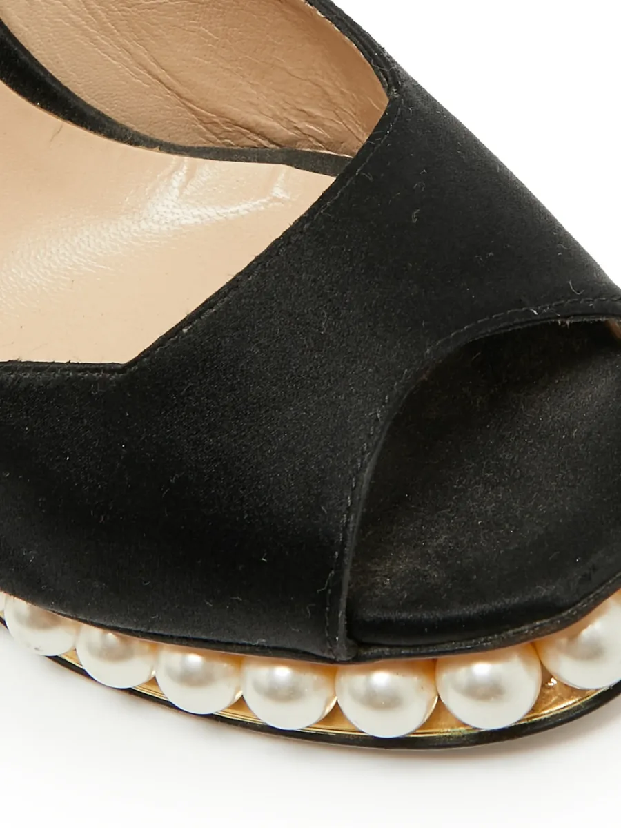 faux-pearl platform sandals 9