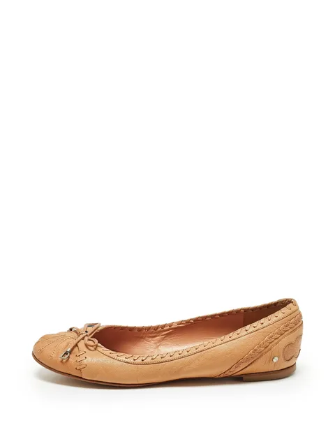 bow-detail whipstitch ballet flats