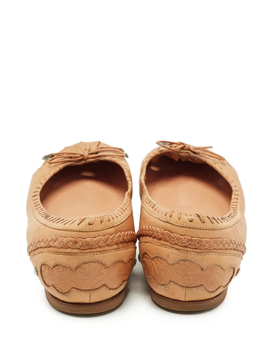 bow-detail whipstitch ballet flats 3