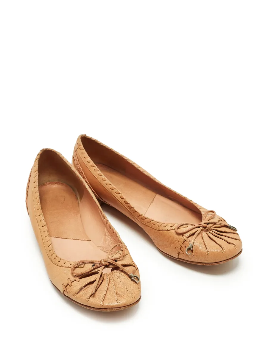 bow-detail whipstitch ballet flats 10