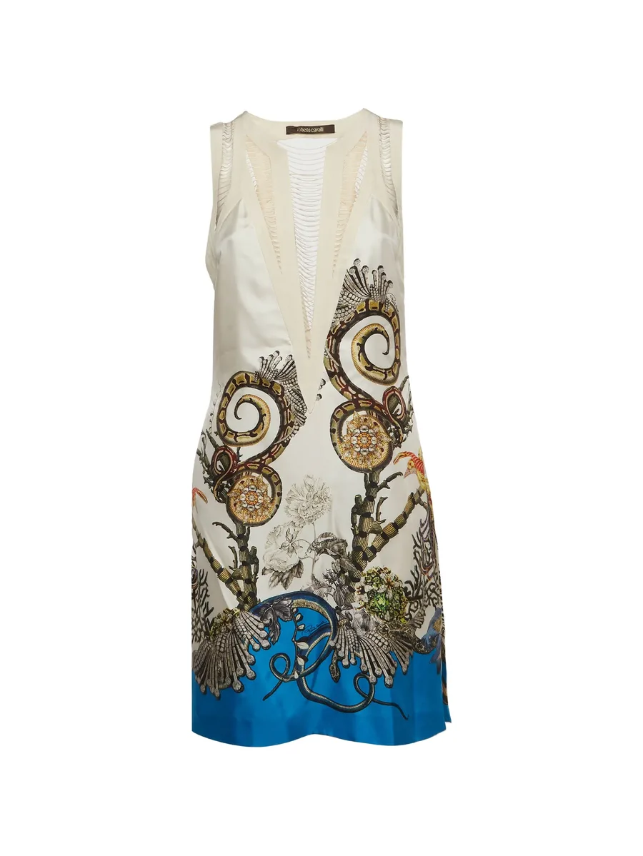 floral-print snake-motif mini dress 1