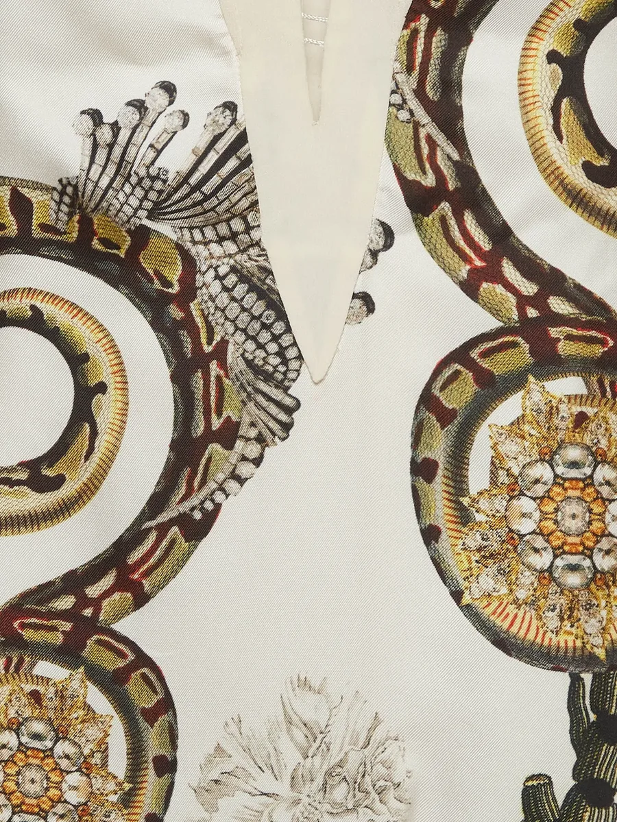 floral-print snake-motif mini dress 6
