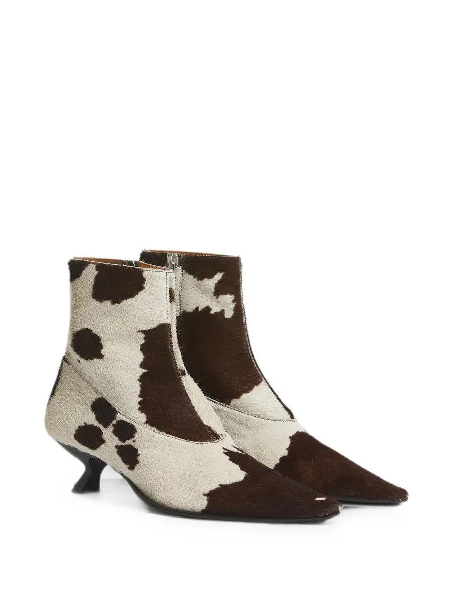 white and brown cow-print ponyhair Cindi boots 4