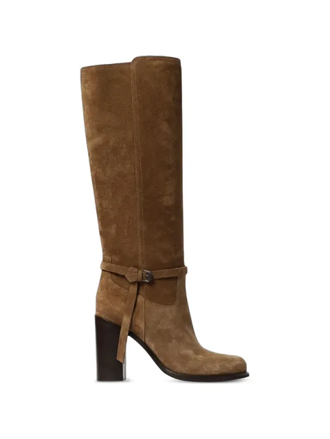 buckle-detail suede boots
